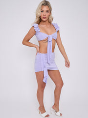 Slinky Tie Knot Crop Top & Sash Skirt Co-ord