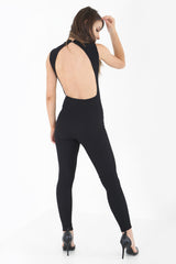 Eyelet Lace Up Open Back Jumpsuit