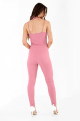 Floral geborduurde veter strappy jumpsuit