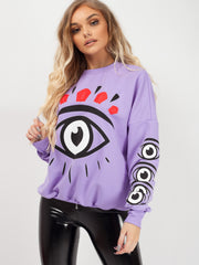 Eye Printed Sweatshirt Jumper