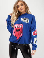 Olivia & Samira Monster Printed Sweatshirt Jumper