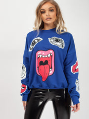 Olivia & Samira Monster Printed Sweatshirt Jumper