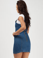 Buckle Strap Mini Denim Dress