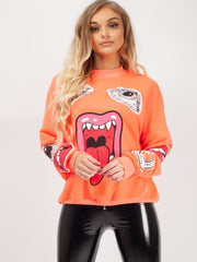 Olivia & Samira Monster Printed Sweatshirt Jumper