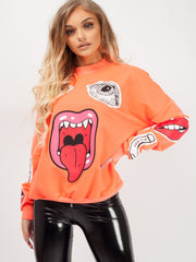 Olivia & Samira Monster Printed Sweatshirt Jumper