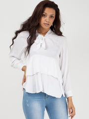 Bind franje met lange mouwen oversized top