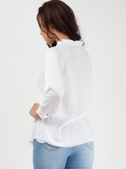 Bind franje met lange mouwen oversized top