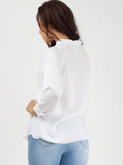 Bind franje met lange mouwen oversized top