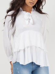 Bind franje met lange mouwen oversized top