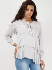 Bind franje met lange mouwen oversized top