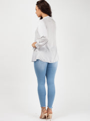 Bind franje met lange mouwen oversized top