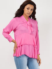 Bind franje met lange mouwen oversized top