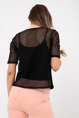 Übergroßes Fischnetz gestickt