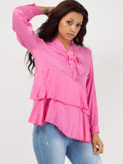Bind franje met lange mouwen oversized top