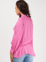 Bind franje met lange mouwen oversized top