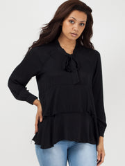 Bind franje met lange mouwen oversized top