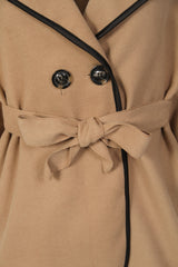 Faux Fur Collar Oversized Batwing Coat