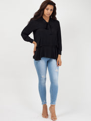 Bind franje met lange mouwen oversized top