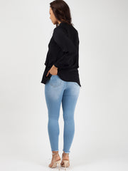 Bind franje met lange mouwen oversized top