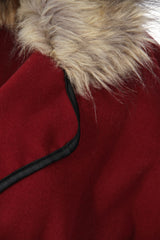 Faux Fur Collar Oversized Batwing Coat