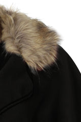 Faux Fur Collar Oversized Batwing Coat