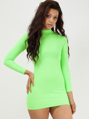 Vestido de cambio de cuerpo de cuello de polo acanalado