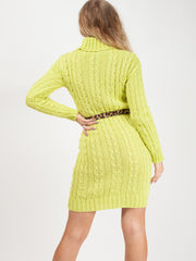 Kady & Olivia Roll Neck Cable Knit Jumper Dress