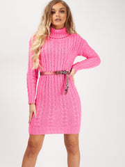 Kady & Olivia Roll Neck Cable Knit Jumper Dress