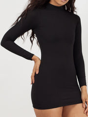 Vestido de cambio de cuerpo de cuello de polo acanalado