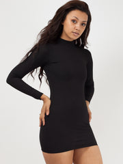 Vestido de cambio de cuerpo de cuello de polo acanalado