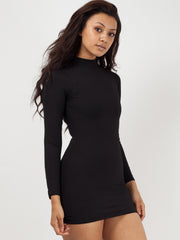 Vestido de cambio de cuerpo de cuello de polo acanalado