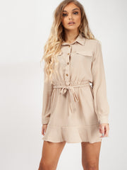 Vestido de camisa de cintura para la corbata del dobladillo