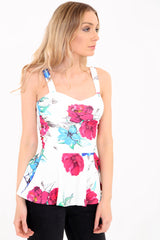 Floral Padded Peplum Top