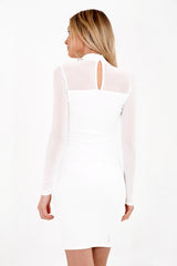 Hook And Eye Fasten Mesh Panelled Dress