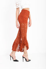 Rüschen Saum Spitzengeschnittene Hosen