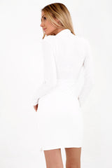 Lace Up Front Choker Neck Bodycon Dress