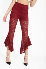 Rüschen Saum Spitzengeschnittene Hosen
