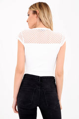 Fishnet Mesh Cap Sleeve Bodysuit