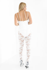 Double Strap Floral Lace Jumpsuit