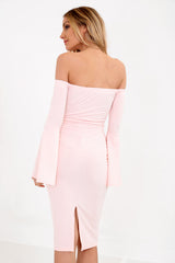 Trichterhülle Bardot Midi Kleid