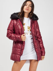 Faux Fur Hood Padded Jacket