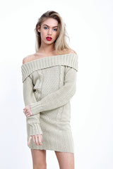 Cable Knit Bardot Jumper Dress