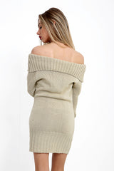 Cable Knit Bardot Jumper Dress