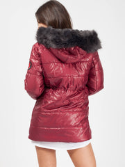 Faux Fur Hood Padded Jacket
