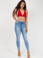 Chains Buckle Up Bralet Crop Top