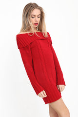 Cable Knit Bardot Jumper Dress
