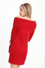 Cable Knit Bardot Jumper Dress