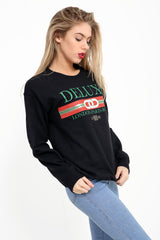 Jumper de sudadera con estampado de brillo de lujo