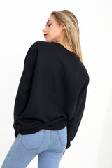 Jumper de sudadera con estampado de brillo de lujo