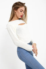 Sleutelgat gebreide trui